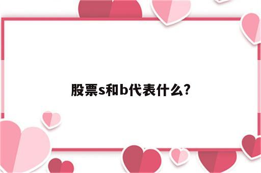 股票s和b代表什么?