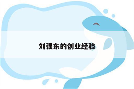 刘强东的创业经验