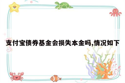 支付宝债券基金会损失本金吗,情况如下