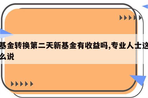 基金转换第二天新基金有收益吗,专业人士这么说