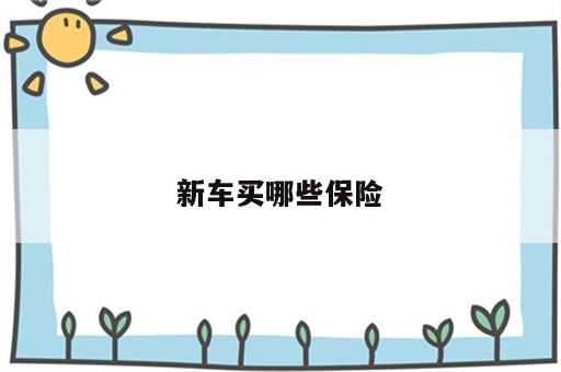 新车买哪些保险