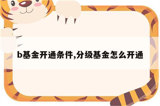 b基金开通条件,分级基金怎么开通