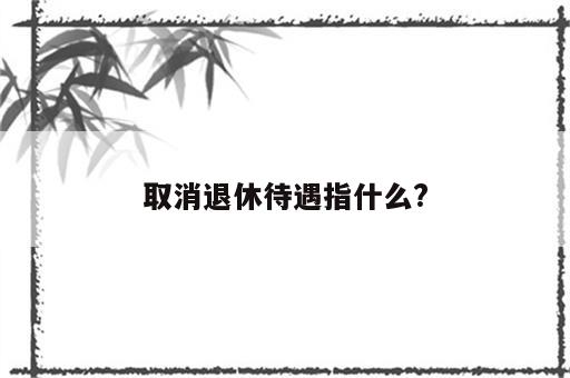 取消退休待遇指什么?