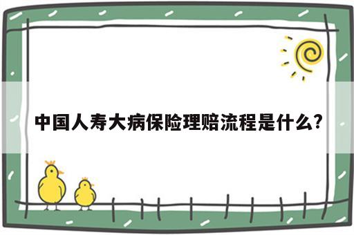 中国人寿大病保险理赔流程是什么?