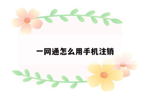 一网通怎么用手机注销