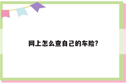 网上怎么查自己的车险?
