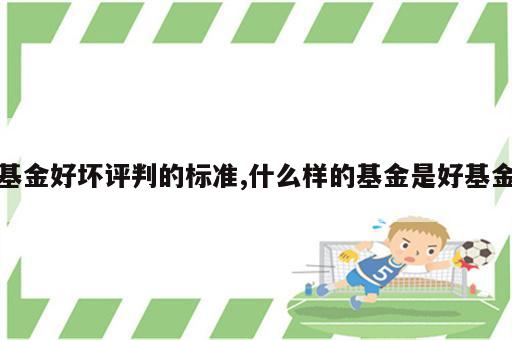 基金好坏评判的标准,什么样的基金是好基金