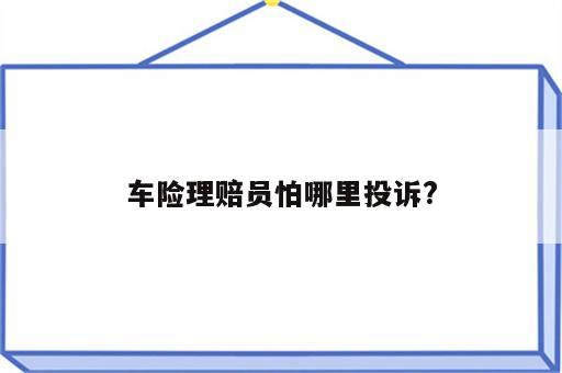 车险理赔员怕哪里投诉?