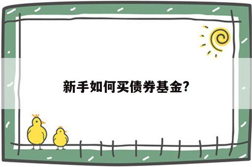 新手如何买债券基金?