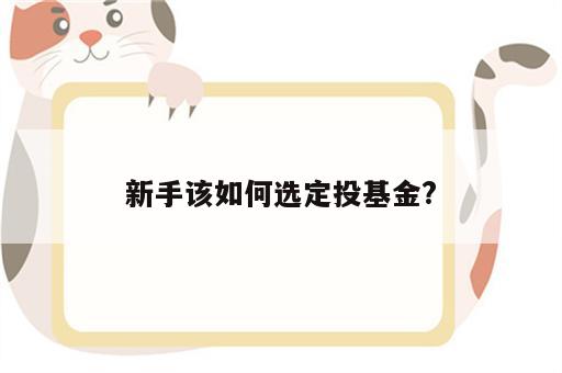 新手该如何选定投基金?