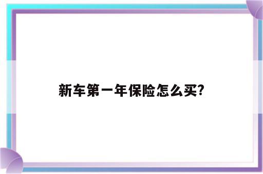 新车第一年保险怎么买?