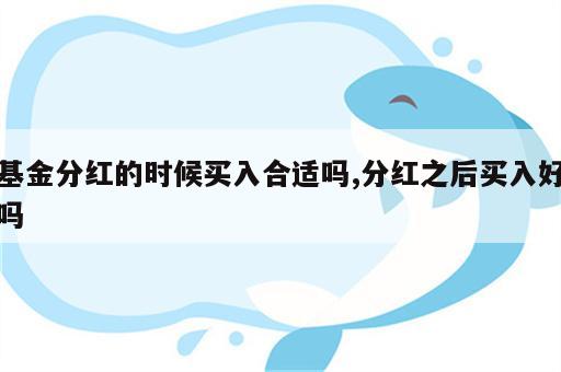 基金分红的时候买入合适吗,分红之后买入好吗