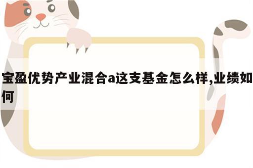 宝盈优势产业混合a这支基金怎么样,业绩如何