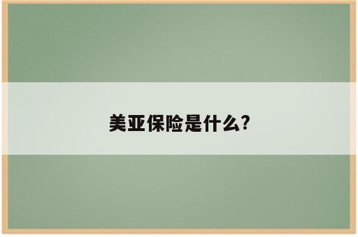 美亚保险是什么?