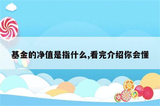 基金的净值是指什么,看完介绍你会懂