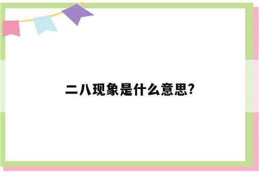 二八现象是什么意思?