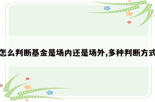 怎么判断基金是场内还是场外,多种判断方式