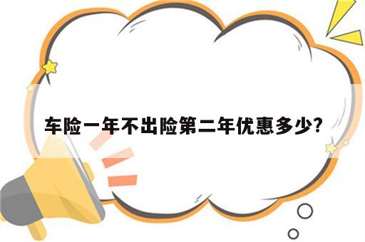 车险一年不出险第二年优惠多少?