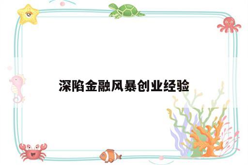 深陷金融风暴创业经验