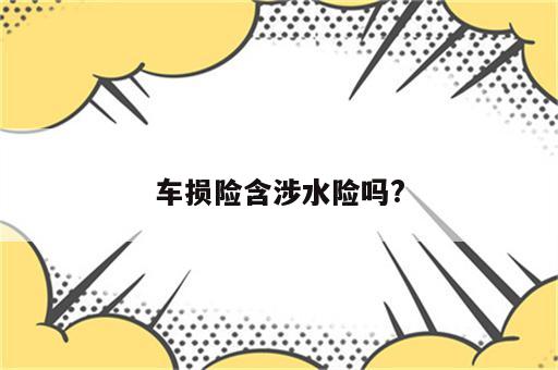 车损险含涉水险吗?