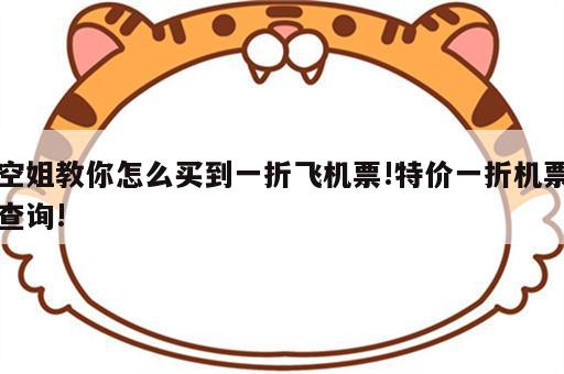 空姐教你怎么买到一折飞机票!特价一折机票查询!