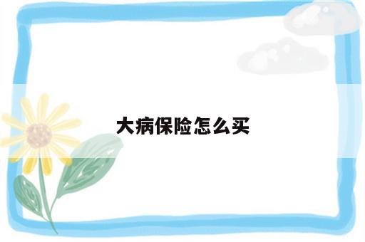 大病保险怎么买