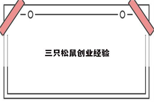 三只松鼠创业经验