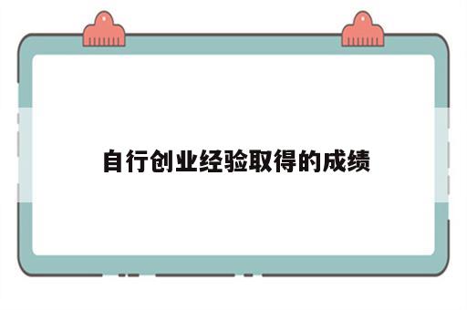 自行创业经验取得的成绩