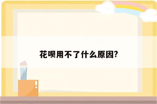 花呗用不了什么原因?