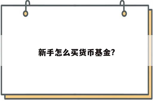 新手怎么买货币基金?