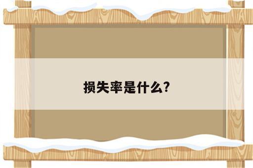 损失率是什么?