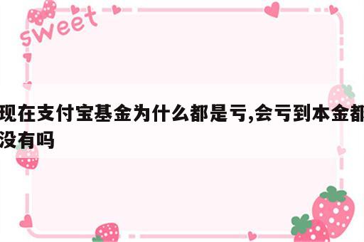 现在支付宝基金为什么都是亏,会亏到本金都没有吗