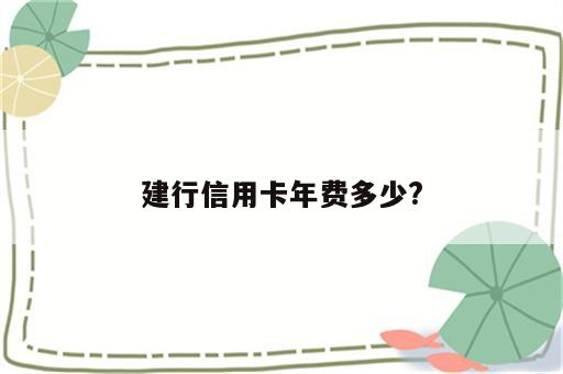 建行信用卡年费多少?
