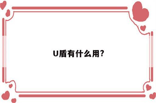 U盾有什么用?