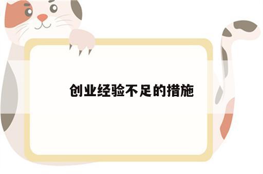 创业经验不足的措施