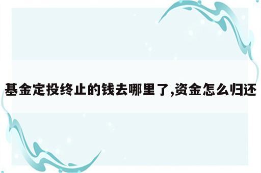 基金定投终止的钱去哪里了,资金怎么归还