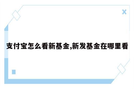 支付宝怎么看新基金,新发基金在哪里看