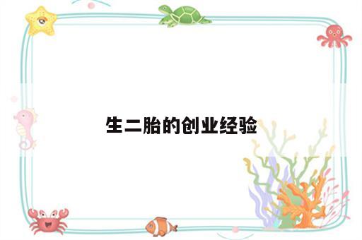 生二胎的创业经验