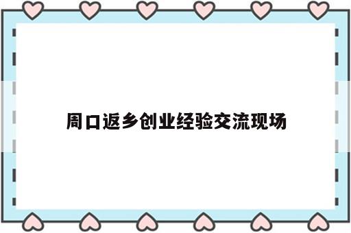 周口返乡创业经验交流现场
