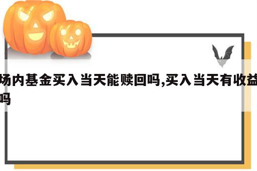 场内基金买入当天能赎回吗,买入当天有收益吗