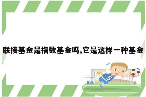 联接基金是指数基金吗,它是这样一种基金