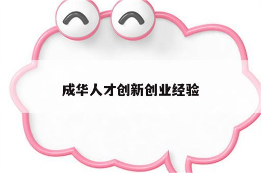 成华人才创新创业经验