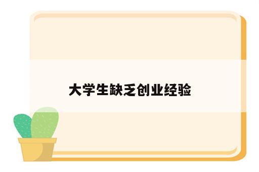 大学生缺乏创业经验