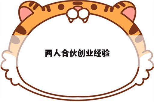 两人合伙创业经验