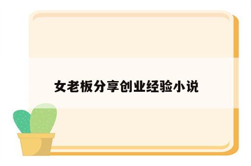 女老板分享创业经验小说
